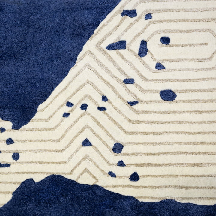 Studio Zondag - Splash Tapis 170 x 240 cm, bleu / ivory