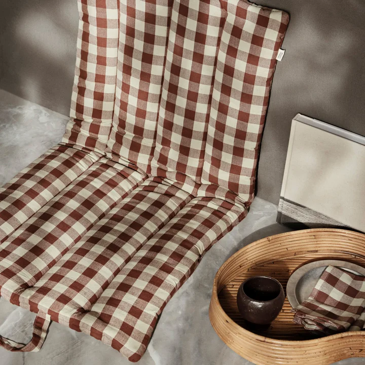 Bothy Check Tapis pliable, cannelle/gris-vert de Ferm Living