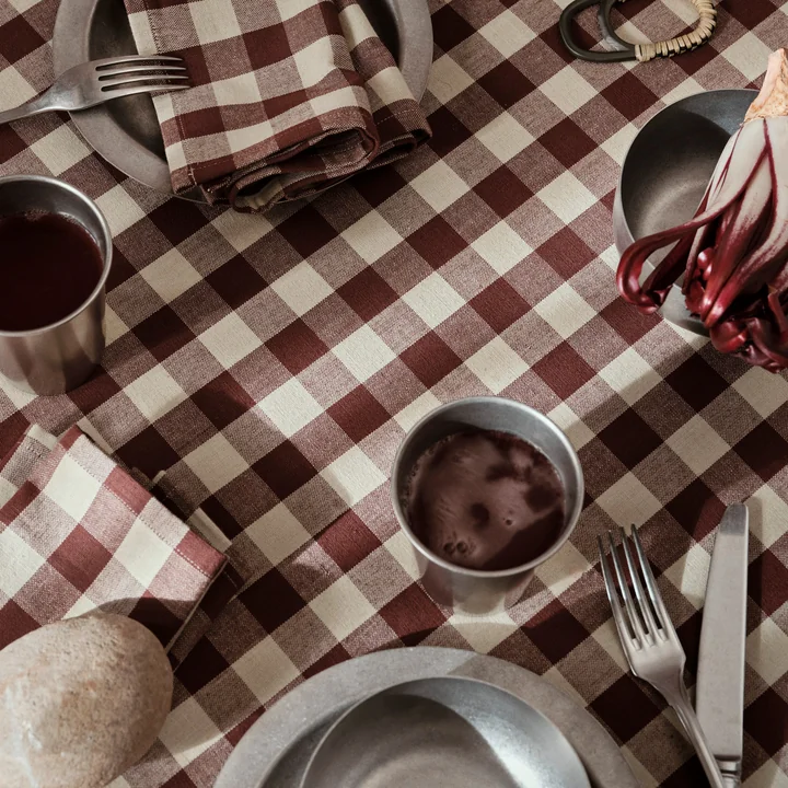 Bothy Check Nappe et gobelet Tumbled, inox de Ferm Living