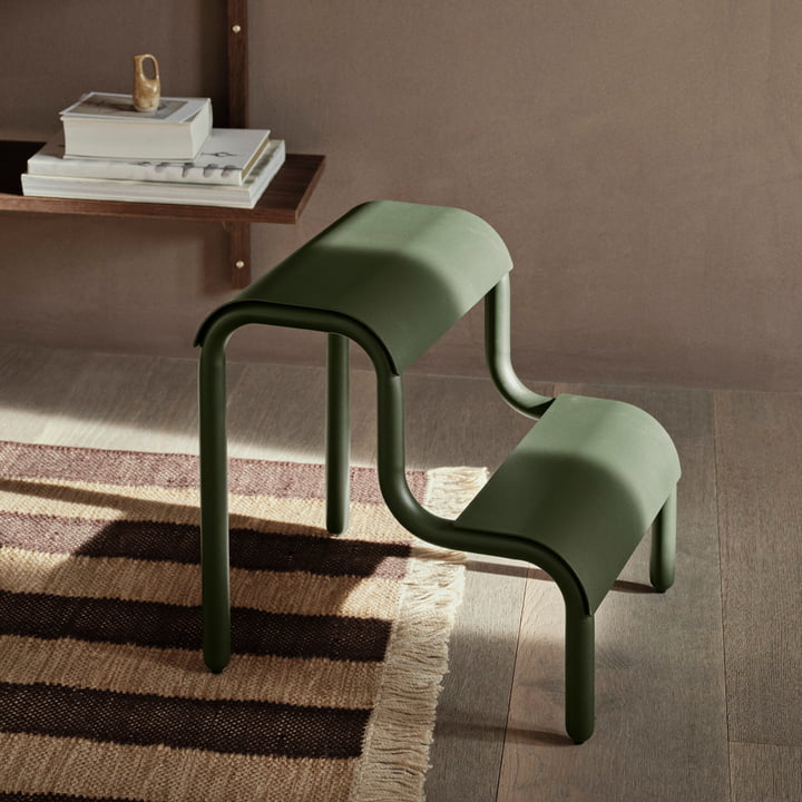 ferm Living - Up Step Tabouret multifonctionnel, vert forêt