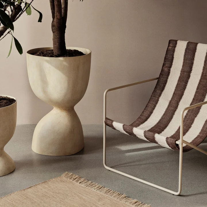 Ferm Living - Evoke Pot de fleurs large, Ø 44 x H 70 cm, warm sand