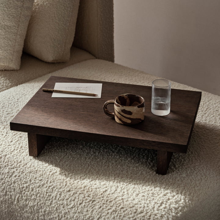 Kona Low Table d'appoint, 49 x 33,5 cm, Chêne teinté foncé de ferm Living