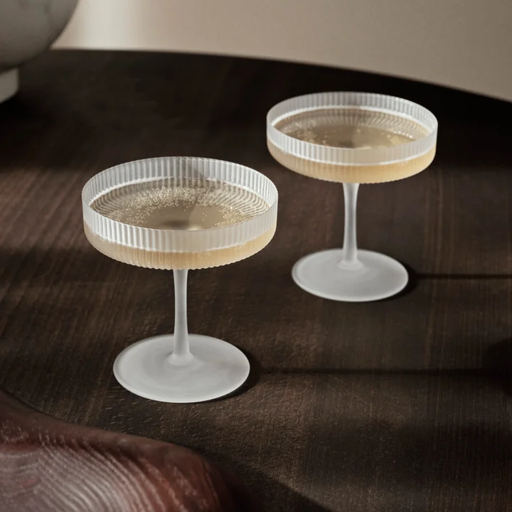 Ripple Flûte à champagne (set de 2), frosted de Ferm Living