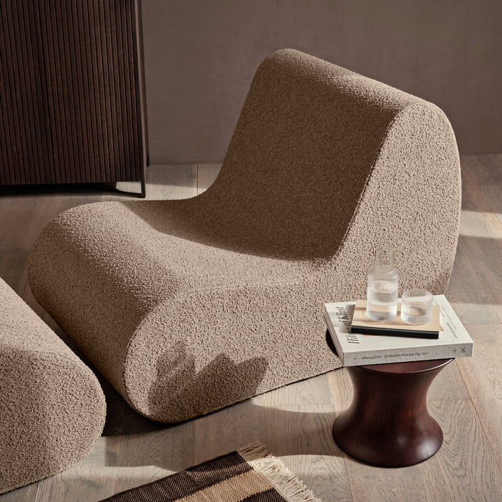 Rouli Center Modul Fauteuil, sable (Pure Bouclé) de ferm Living