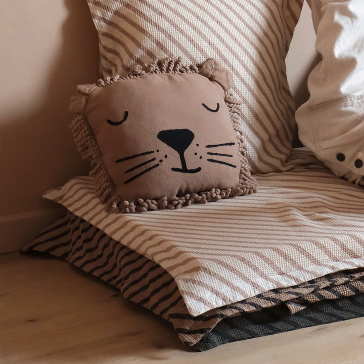 Nobodinoz - Lion Coussin, 34 x 34 cm, sésame