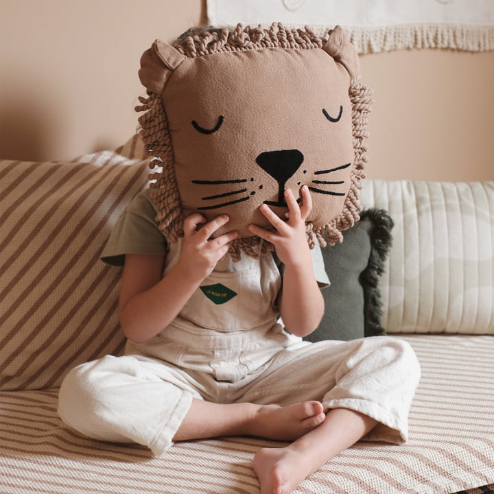 Nobodinoz - Lion Coussin, 34 x 34 cm, sésame