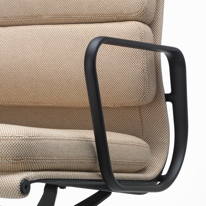 EA 231 Soft Pad Chaise de bureau avec accoudoirs deep black, pivotante, Laser RE, papyrus / cream de Vitra