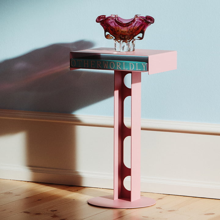 Pedestal - Sidekick Table, bubble gum