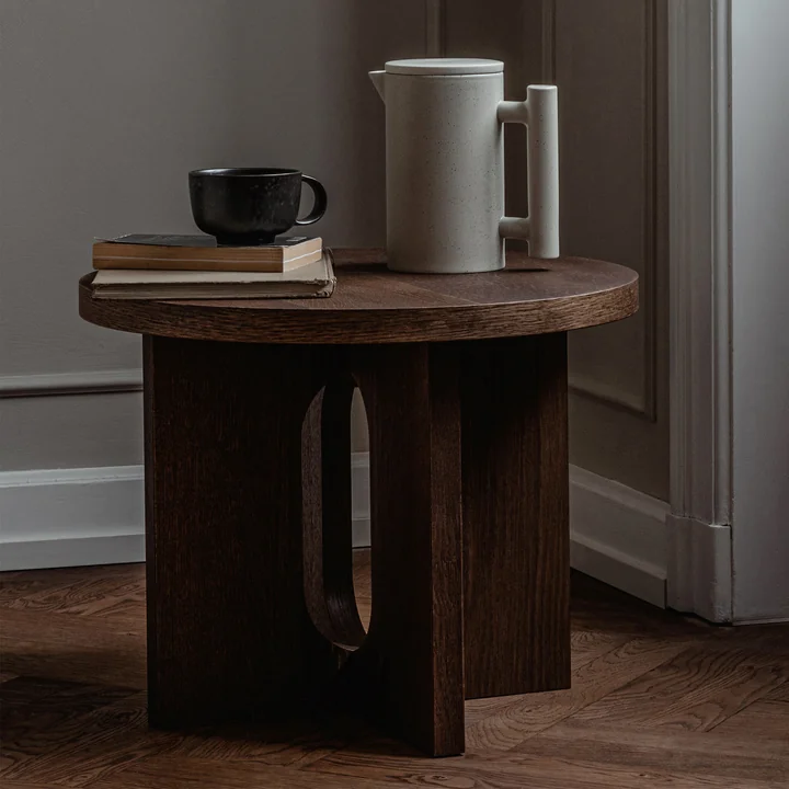 Androgyne Table d'appoint Ø 50 cm, noix de Audo
