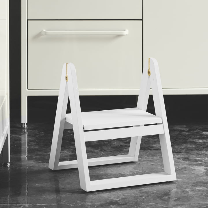 Tabouret marchepied Reech, blanc de Gejst