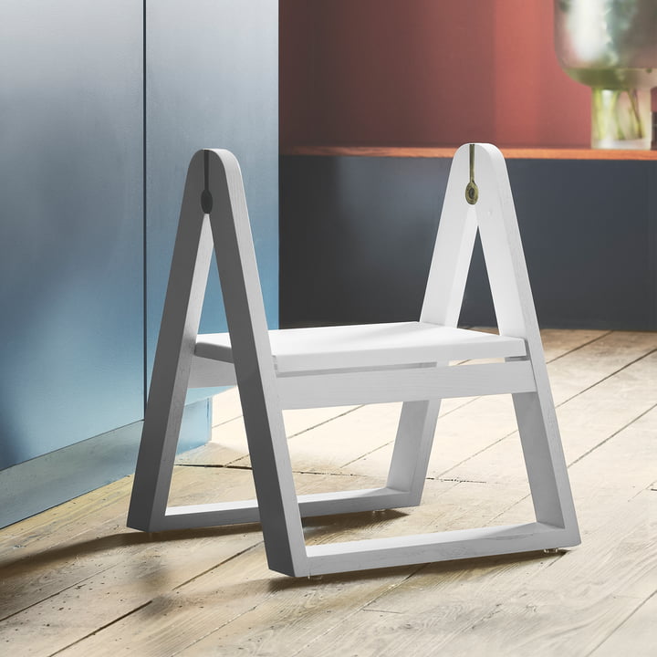 Tabouret marchepied Reech, blanc de Gejst