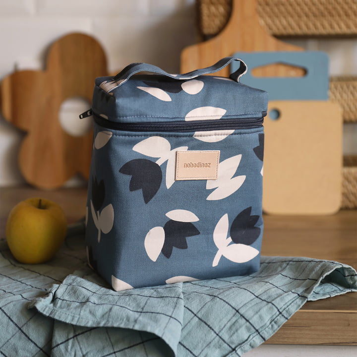 Hyde Park Lunch Bag, blue black tulips de Nobodinoz