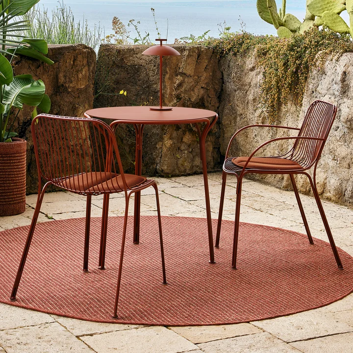 Kartell - Hiray Table de jardin, Ø 60 cm, rouge rouille