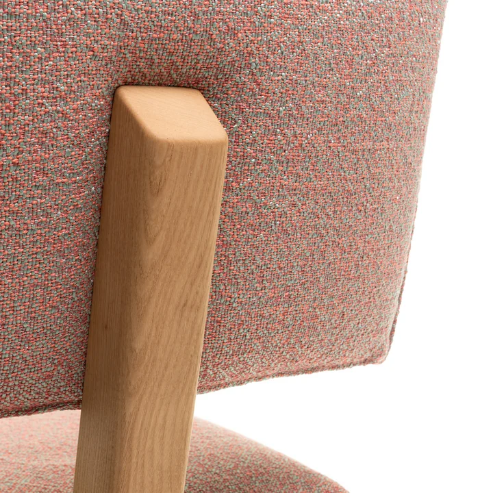 Magis - Trave Chaise, frêne avec finition en bois de chêne / rose menthe (tissu Rubelli Fabthirty+ 47)