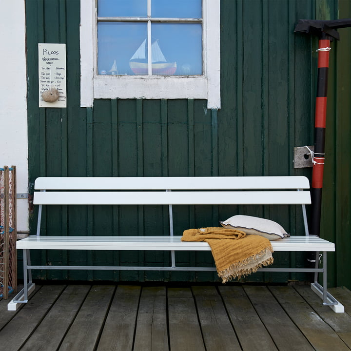 5 Banc de jardin 204 x 77 cm, Chêne blanc laqué de Grythyttan