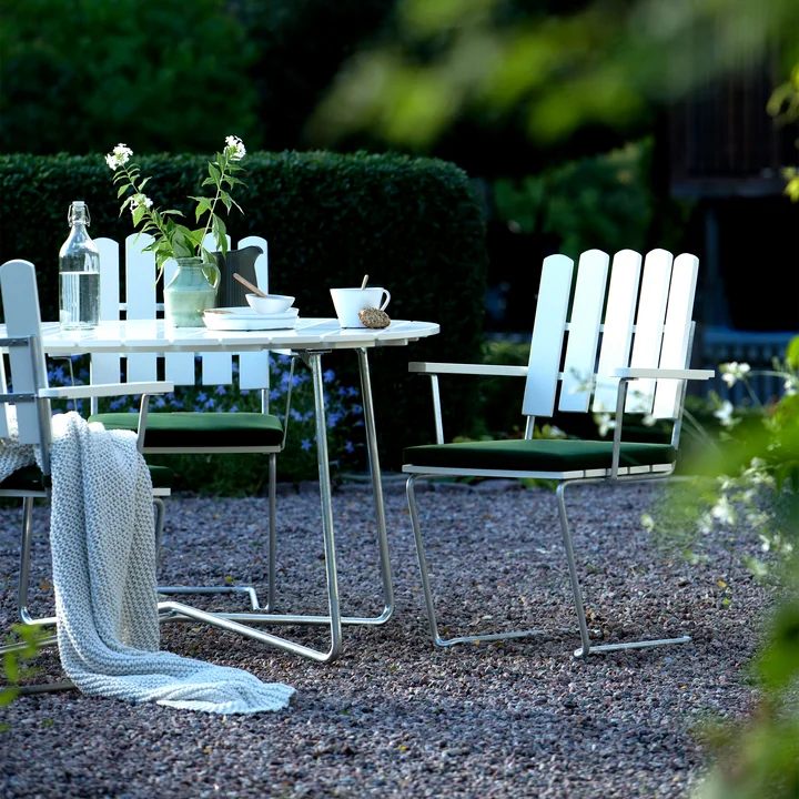 A2 - Fauteuil de jardin, Chêne blanc laqué de Grythyttan