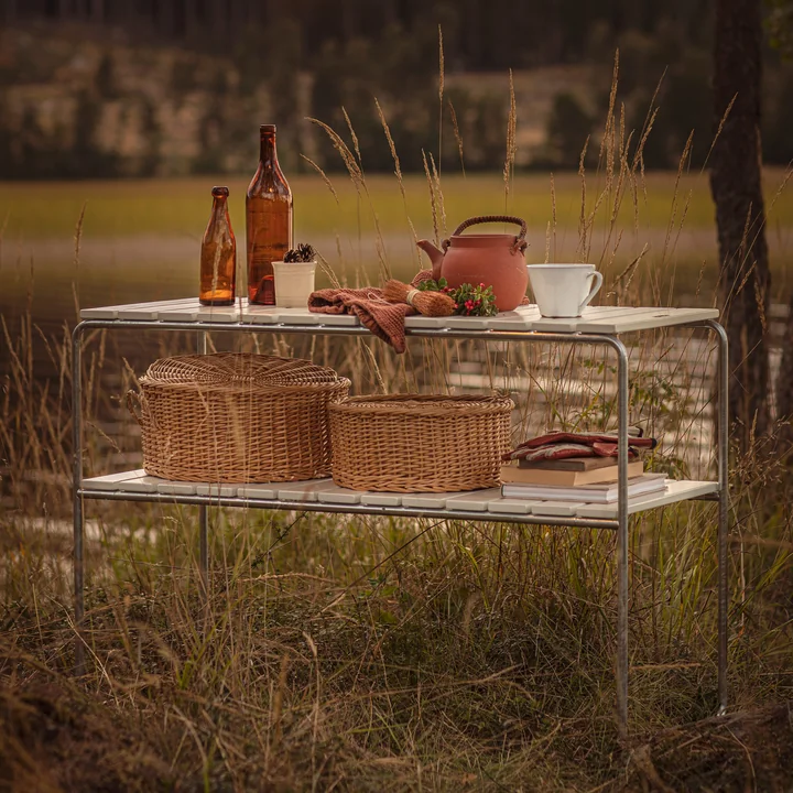 Grythyttan - L105 Table d'appoint de jardin, Chêne blanc laqué