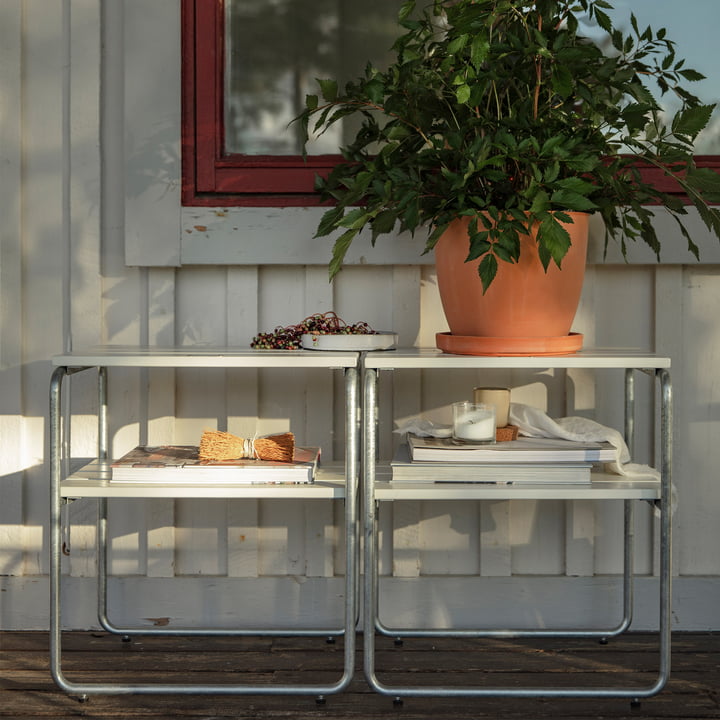 L45 - Table d'Appoint de Jardin, Chêne blanc laqué de Grythyttan