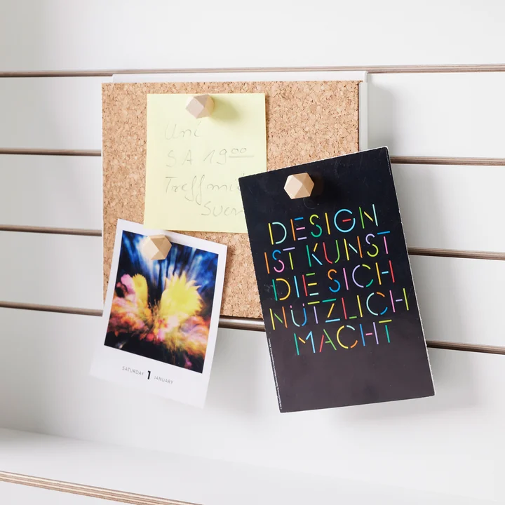 Müller Small Living - Tableau en liège pour Flatmate Secrétaire mural, blanc