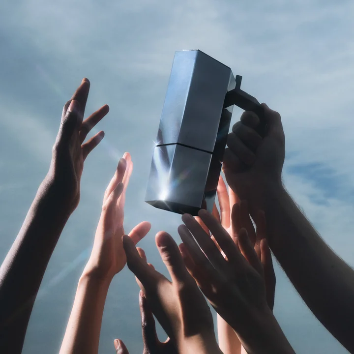 Alessi - Menhir Cafetière espresso, argent / bourgogne