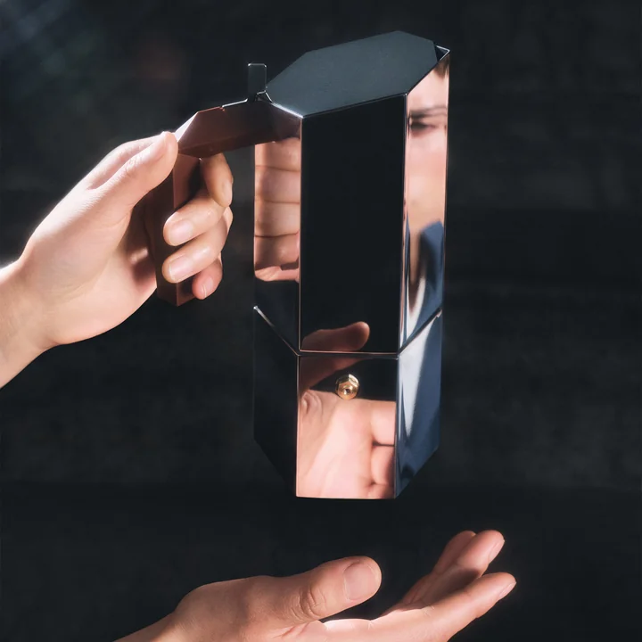 Alessi - Menhir Cafetière espresso, argent / bourgogne