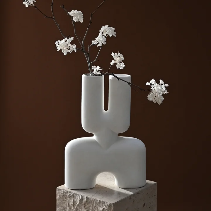 Cobra Vase Double, blanc d'os de 101 Copenhagen