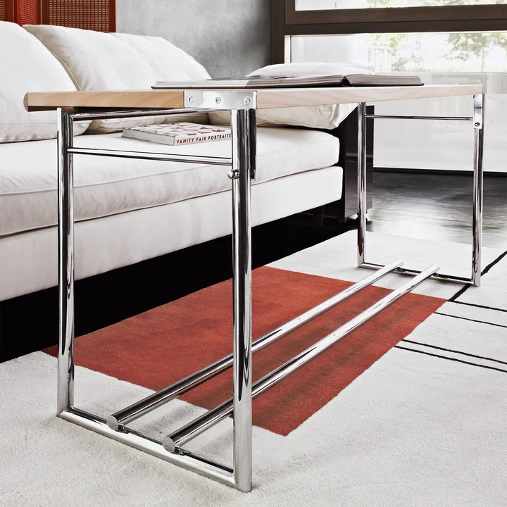 Classicon - Menton Table d'appoint, pivotante, gris/noir, piétement chromé