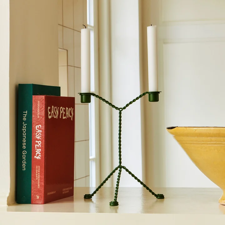 Wire - Bougeoir Ø 19 x H 25 cm, vert de HAY