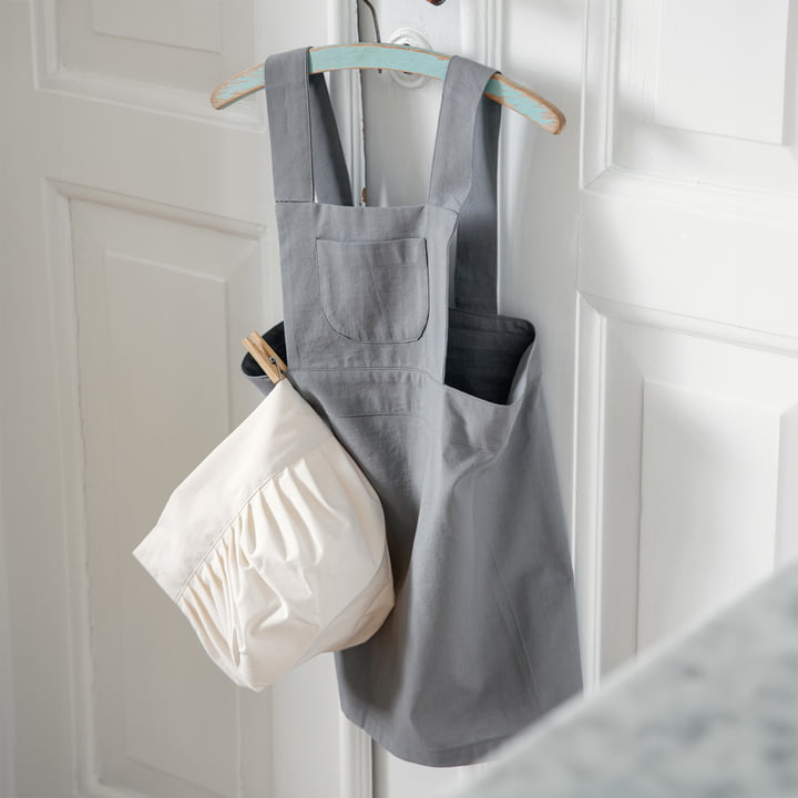 Tablier de cuisine pour enfants et toque, elephant grey / classic white de Sebra