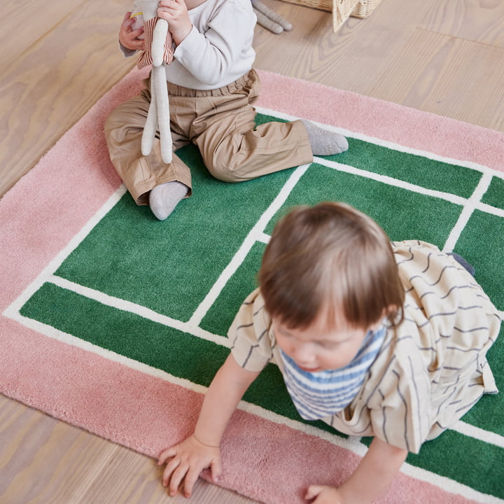 Tapis de tennis, 88 x 150 cm, vert / rose de OYOY Mini