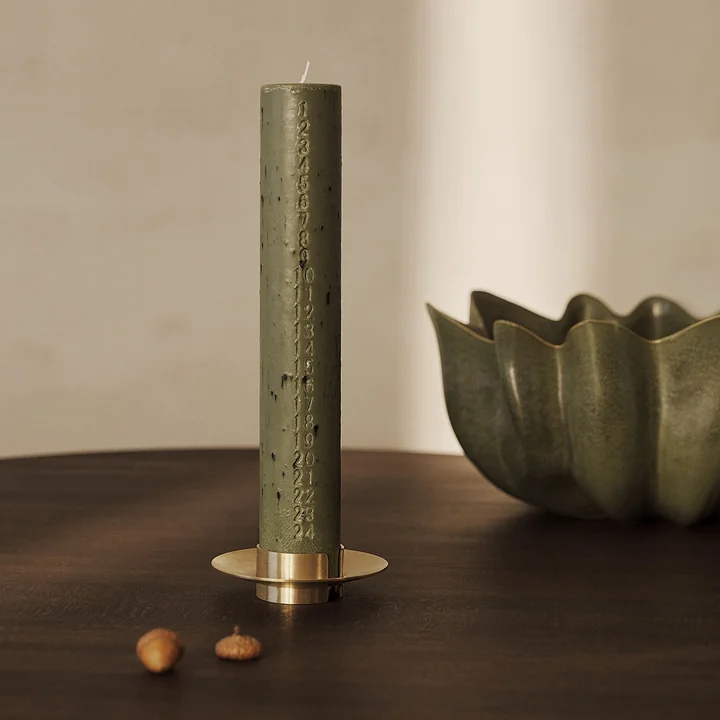 Mura Bougie de l'Avent, H 25 cm, vert artichaut de Ferm Living