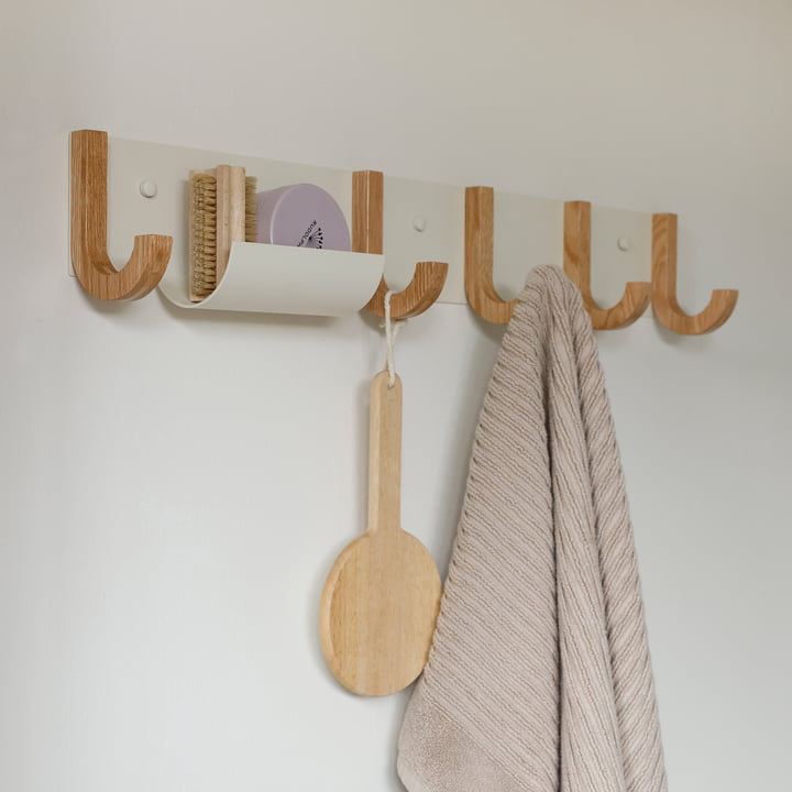 Jay Gardrobe, L 70 cm, blanc crème / chêne naturel de Design Letters