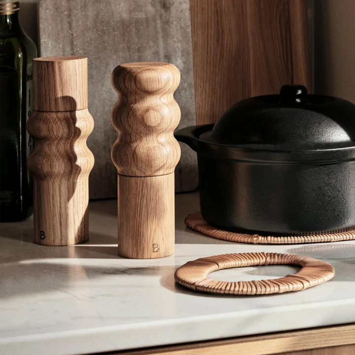 Moulin à sel et à poivre Edgar, Ø 6 cm x H 20 cm, chêne de Broste Copenhagen