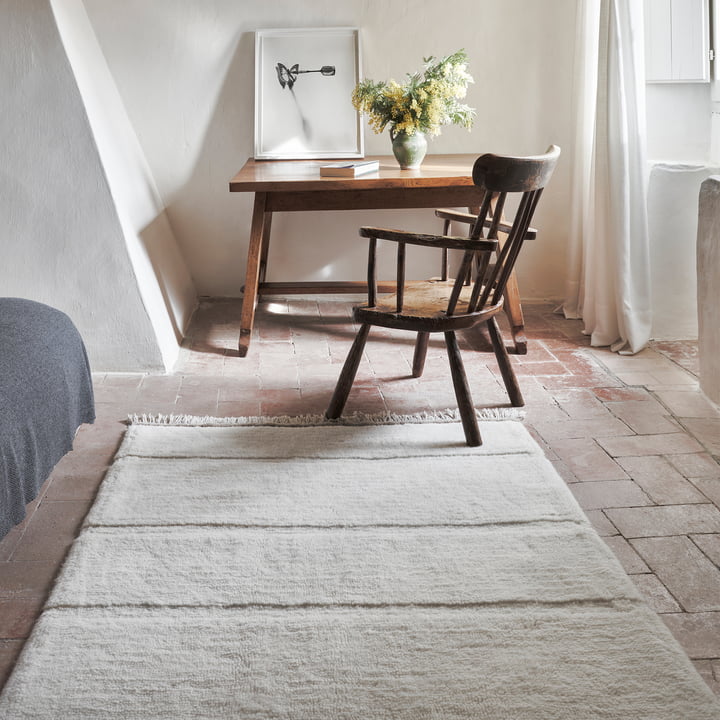 Tapis en laine Steppe de Lorena Canals in sheep white