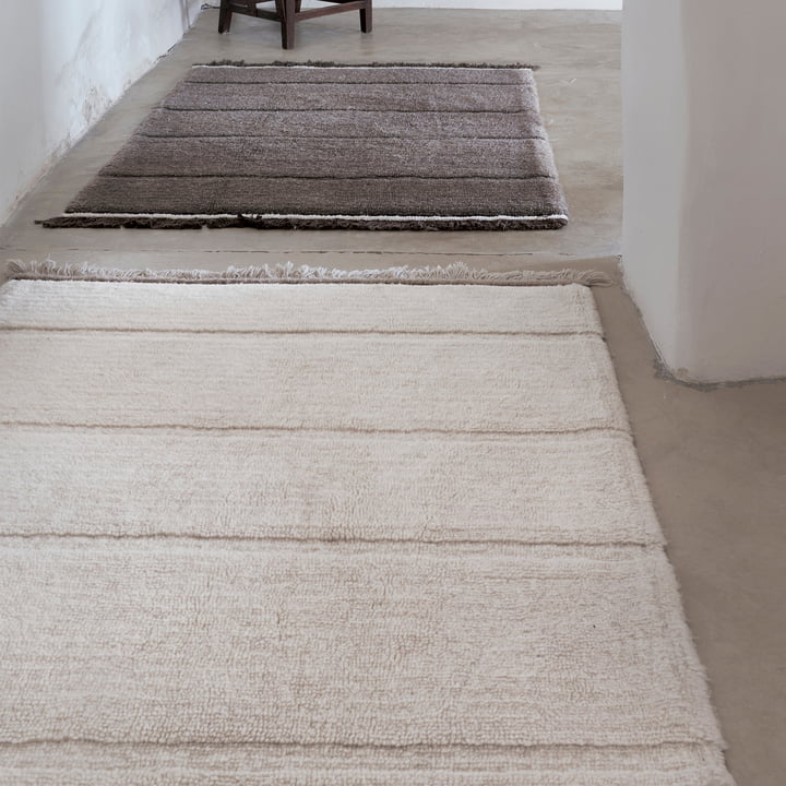 Tapis en laine Steppe de Lorena Canals in sheep white