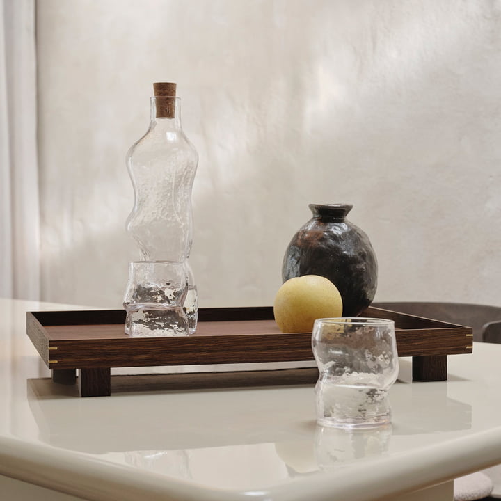 ferm Living - Dimple Carafe et verre à boire, clair