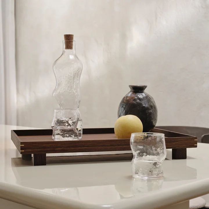 Ferm Living - Dimple Carafe et verre à boire, clair