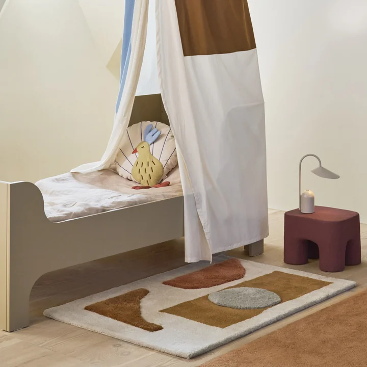 Ferm Living - Bloco tapis tufté, 80 x 120 cm, green / blanc cassé