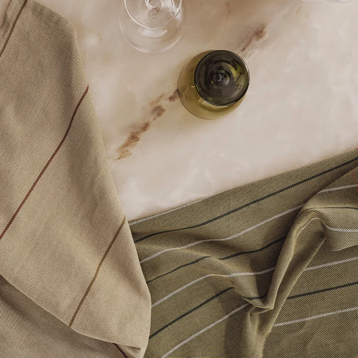 Ferm Living - Ito Torchon, seaweed / flax (lot de 2)