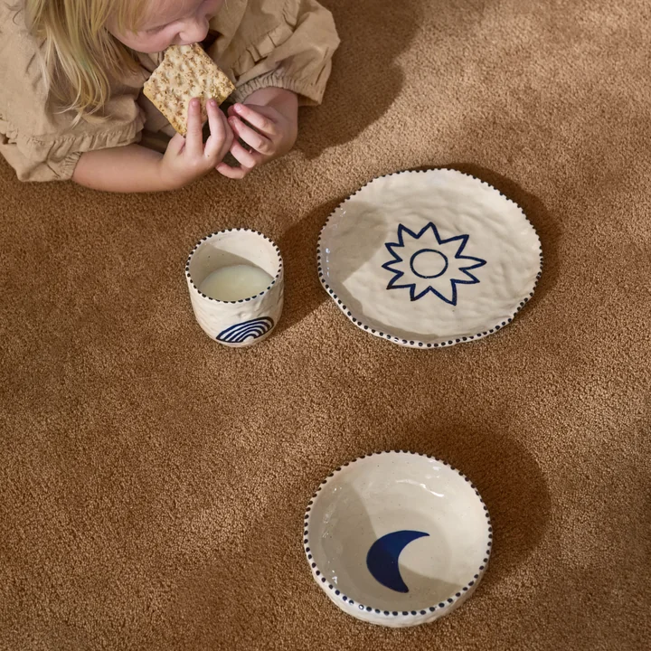 Ferm Living - Naive Ceramic Set, bleu foncé