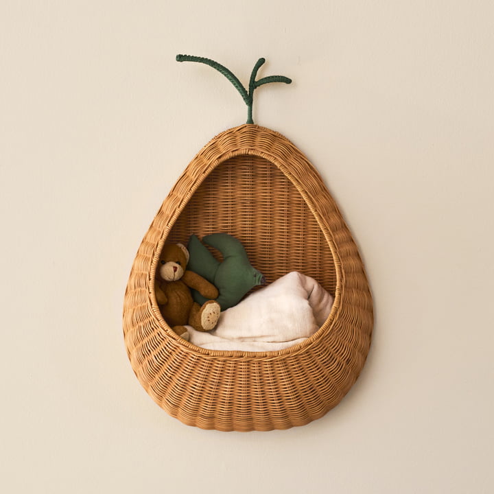 ferm Living - Pear Sac mural tressé, rotin