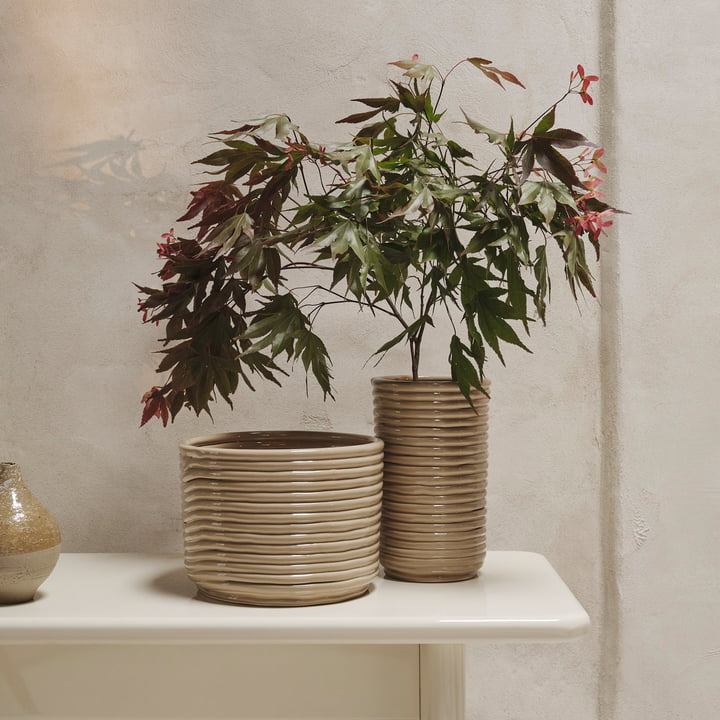 ferm Living - Corduroy Pot de fleurs et vase, cashmere