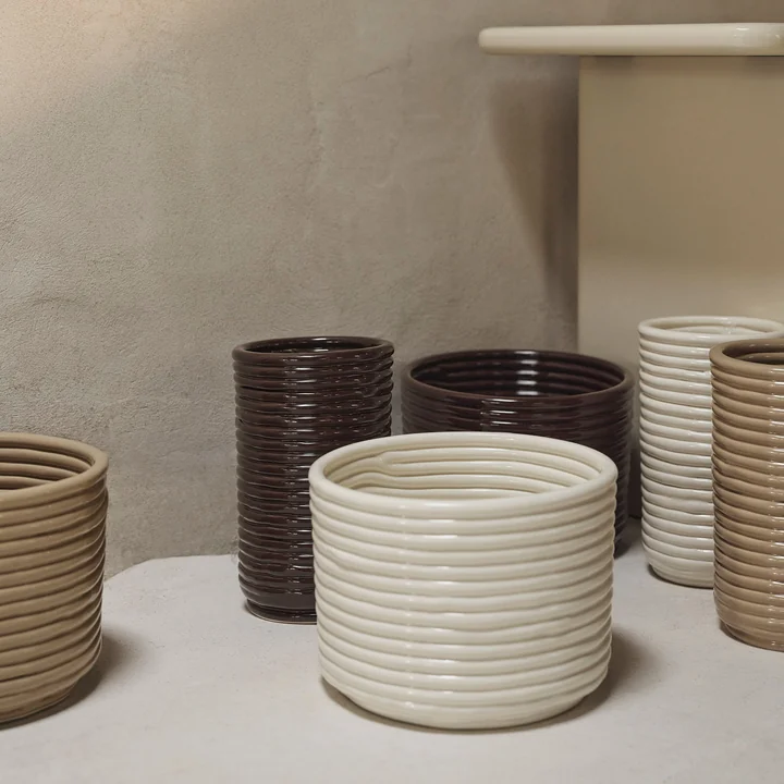 Ferm Living - Corduroy pot de fleurs, blanc cassé