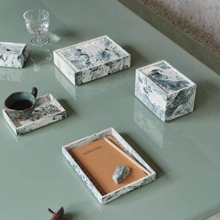 ferm Living - Mist Collection, emerald blanc cassé