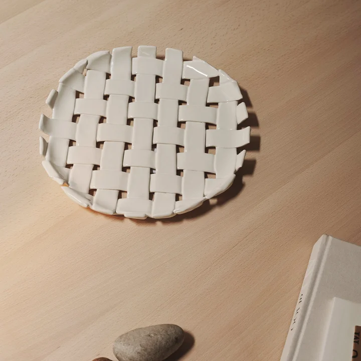 Ferm Living - Plait plat de service, blanc cassé