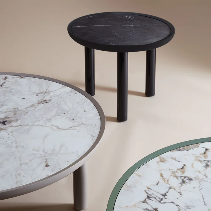 Kartell - K-Top table d'appoint, H 50 cm / Ø 60 cm, noir Marquina / noir