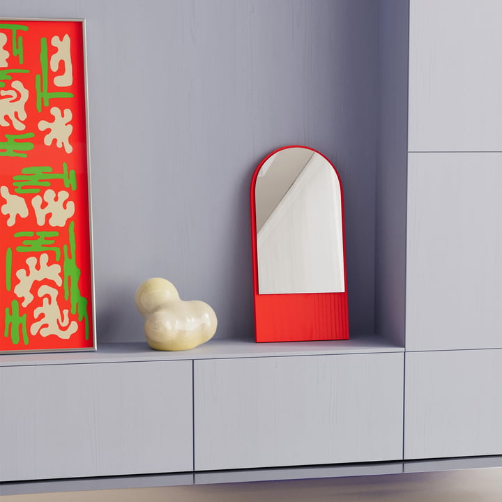 OUT Objekte unserer Tage - Friedrich Mini miroir, 28 x 58 cm, rouge vif