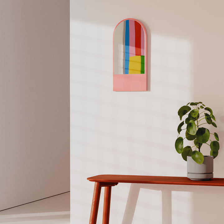 OUT Objekte unserer Tage - Friedrich Mini miroir, 28 x 58 cm, rose pâle