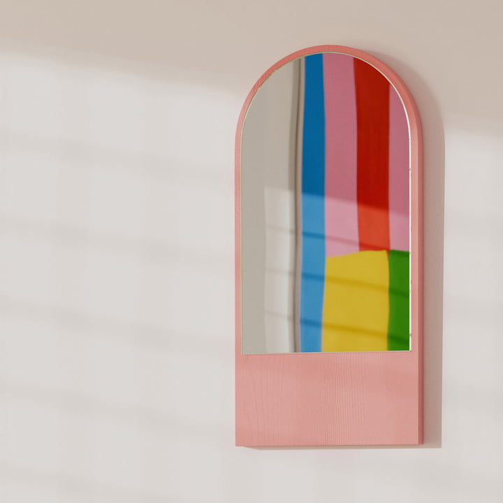 OUT Objekte unserer Tage - Friedrich Mini miroir, 28 x 58 cm, rose pâle