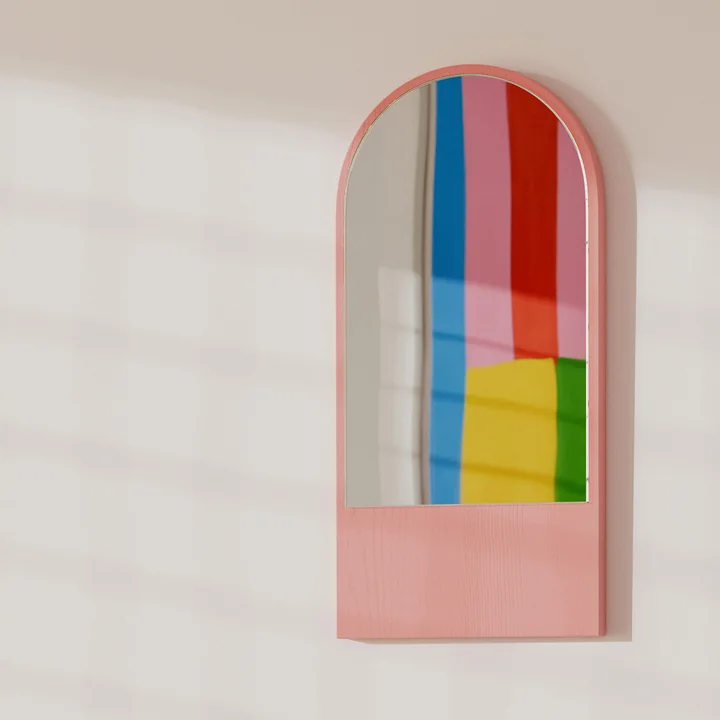 OUT Objekte unserer Tage - Friedrich Mini miroir, 28 x 58 cm, rose pâle